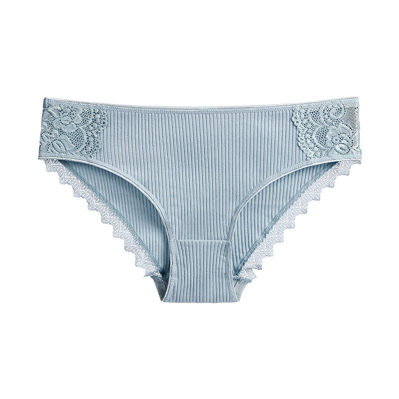 Figi prążkowane z koronką na co dzień i okazje Asja