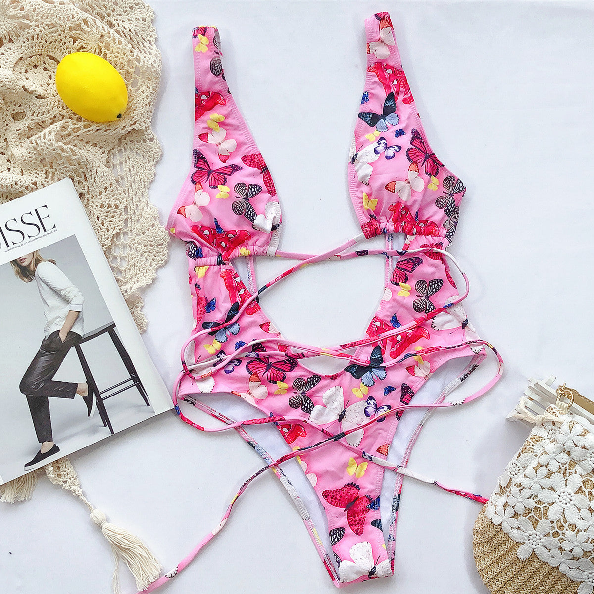 Jednoczęściowy strój kąpielowy z wycięciami na plażę i basen Rhonda