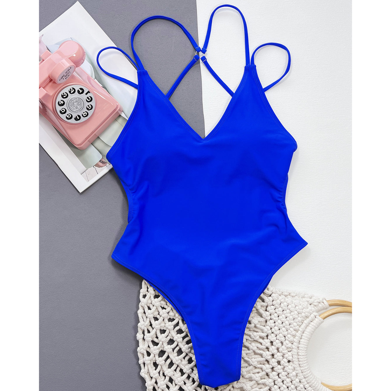 Strój kąpielowy jednoczęściowy z regulowanymi szelkami na plażę Henriikka