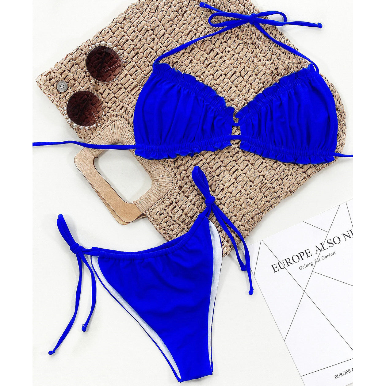 Bikini wiązane na szyi z regulacją na plażę i basen Greti