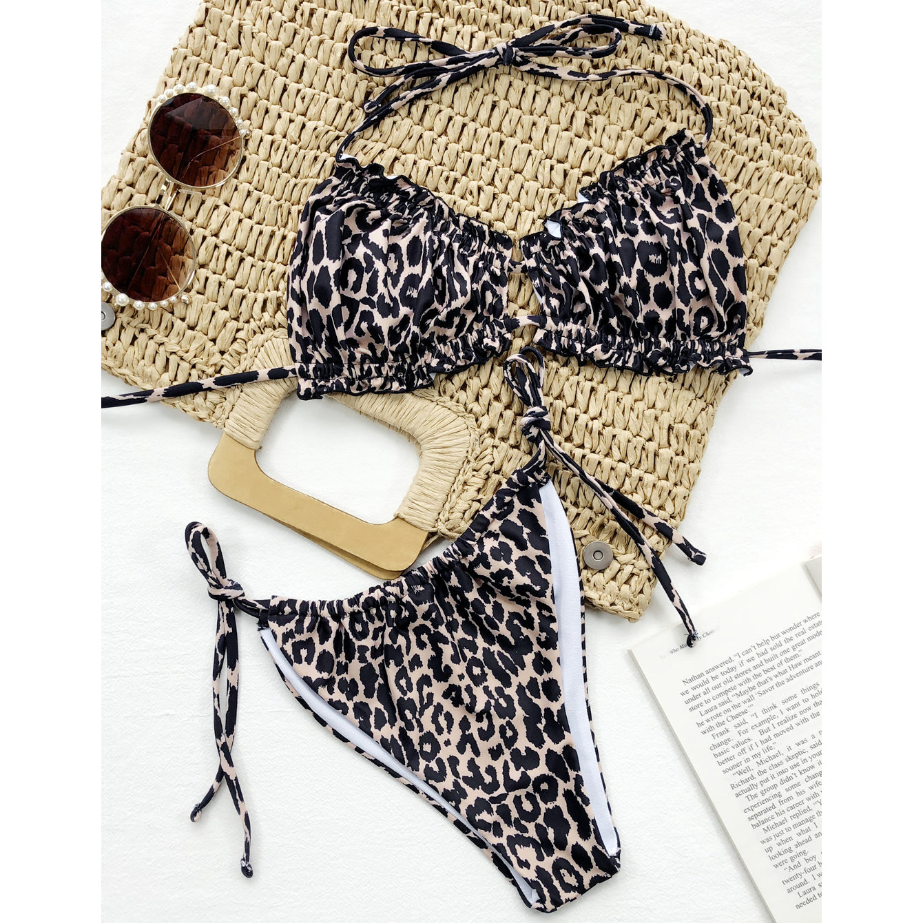 Bikini wiązane na szyi z regulacją na plażę i basen Greti