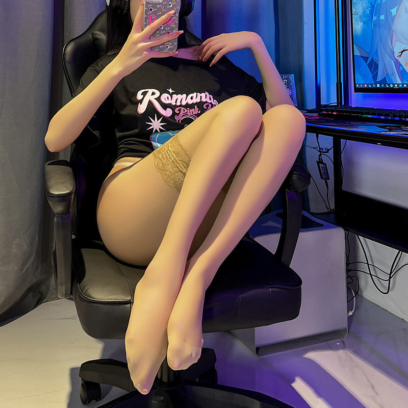 Pończochy samonośne z koronkowym wykończeniem Ingrida