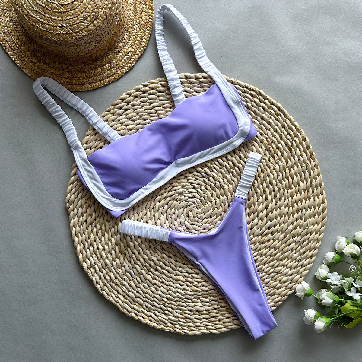 Strój kąpielowy z ozdobną lamówką na plażę Elidia