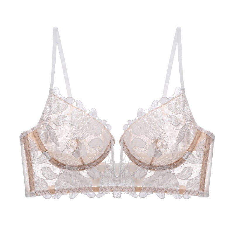 Koronkowa braletka z fiszbinami regulowane ramiączka elegancki styl Waltraude