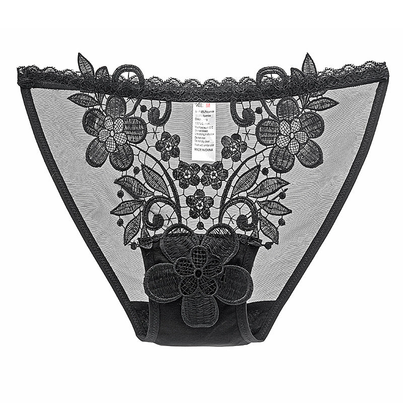 figi z haftem i prześwitującym materiałem Pakize