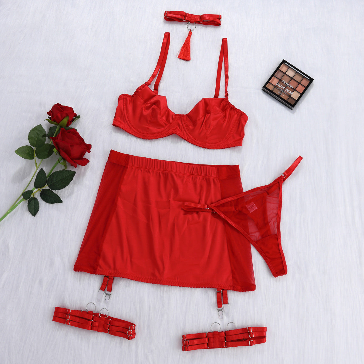 Bodycon komplet bielizny z koronkowym wykończeniem na wyjątkowe okazje Dodi