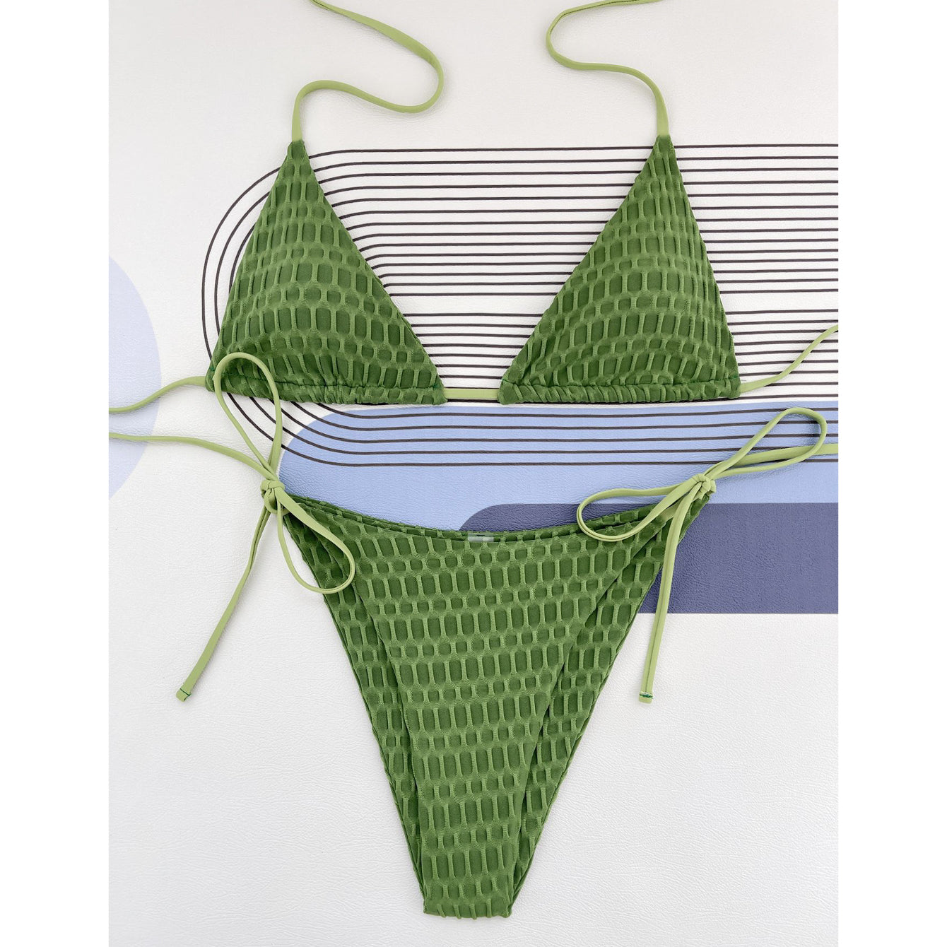 Bikini z wiązaniem na plażę i basen Folkea