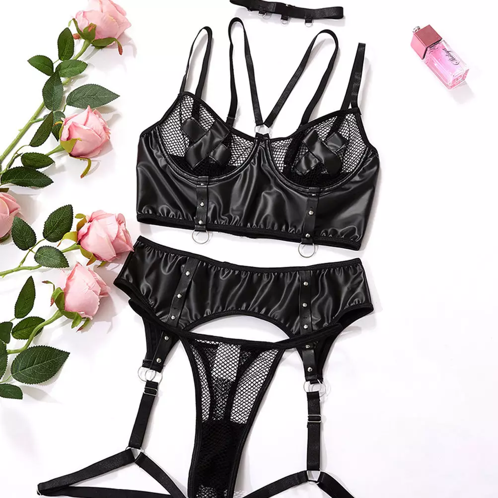 Komplet bielizny z siateczkowymi wstawkami na romantyczne chwile Veronika