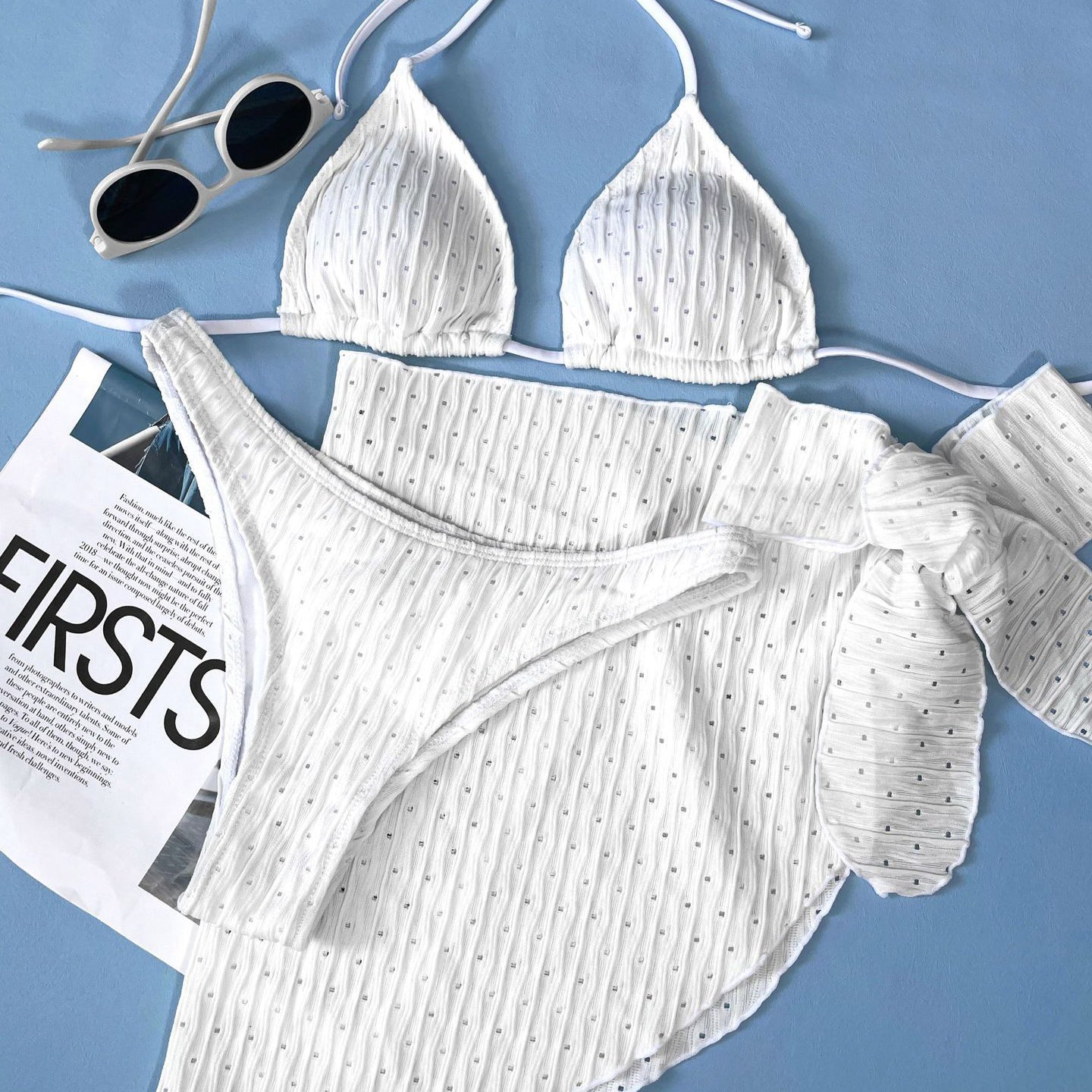 Strój kąpielowy prążkowany na plażę i basen Jerry