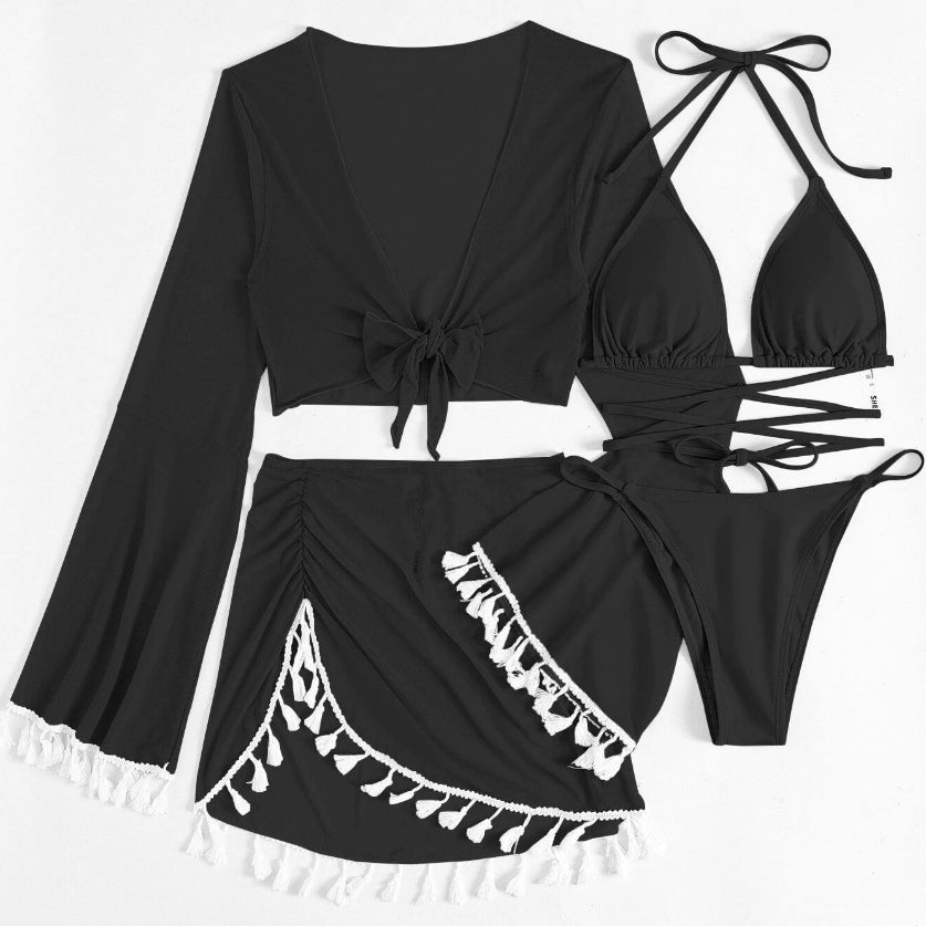 Komplet bikini z pareo i wielofunkcyjnym topem na plażę Maili