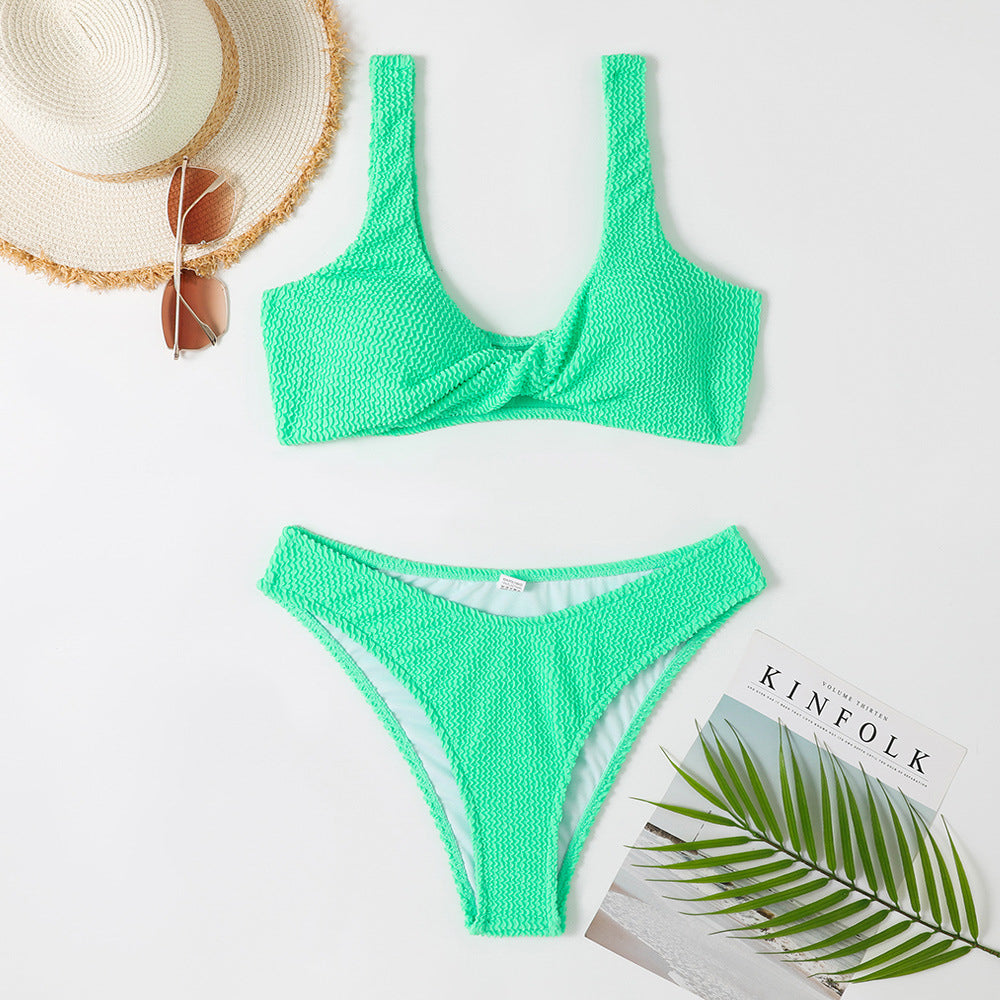 Bikini marszczone plażowe z wysokiej jakości materiału Zayna