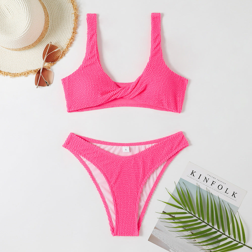 Bikini marszczone plażowe z wysokiej jakości materiału Zayna