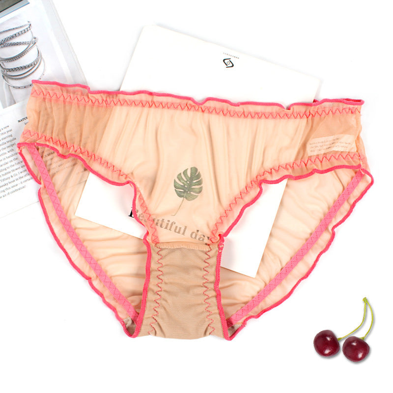 Majtki z niskim stanem z delikatnego materiału na ciepłe dni Violet