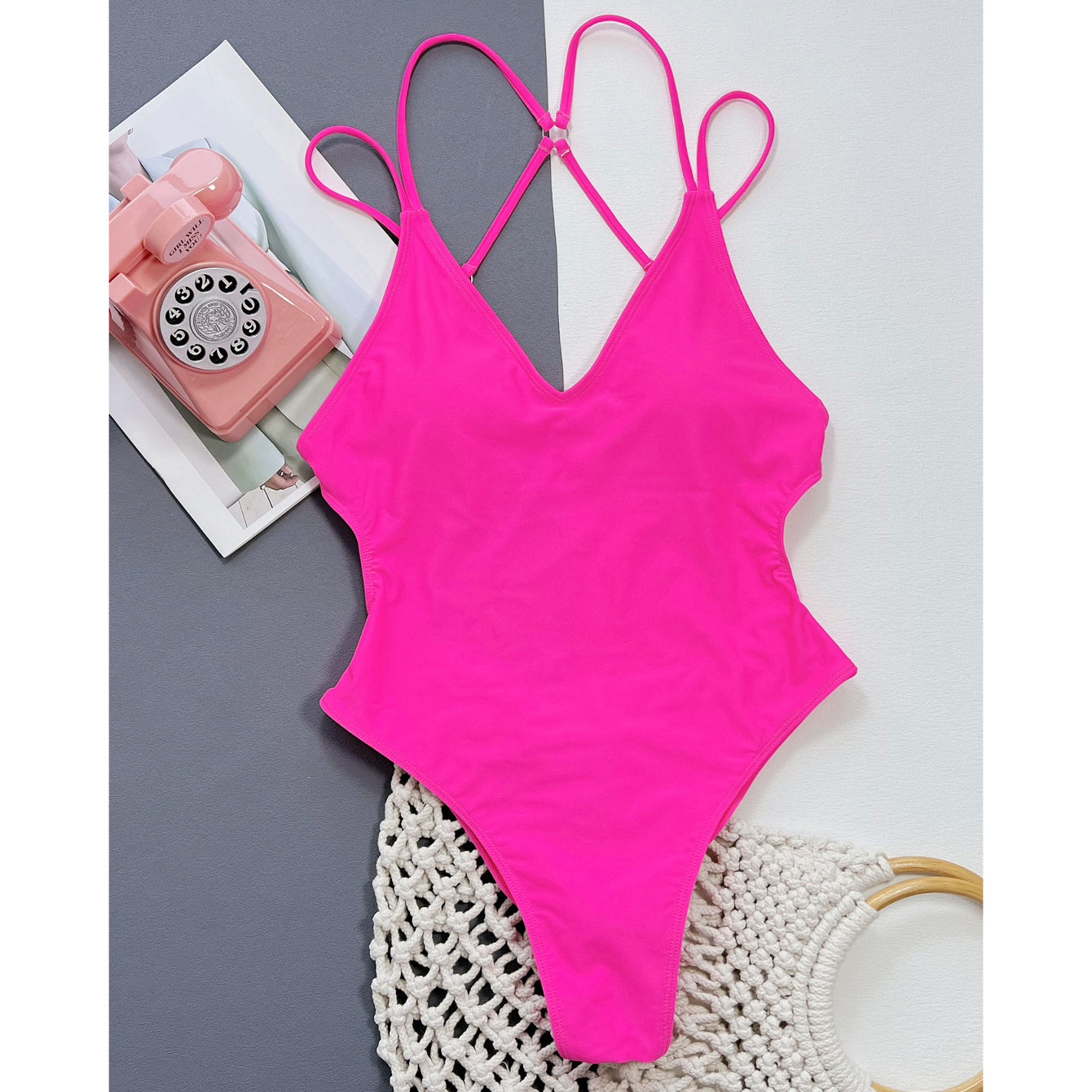 Strój kąpielowy jednoczęściowy z regulowanymi szelkami na plażę Henriikka