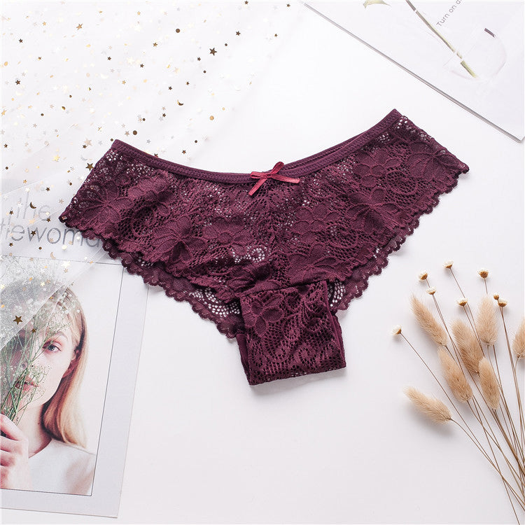 Koronkowe majtki brazylijskie z kokardką Boksoon