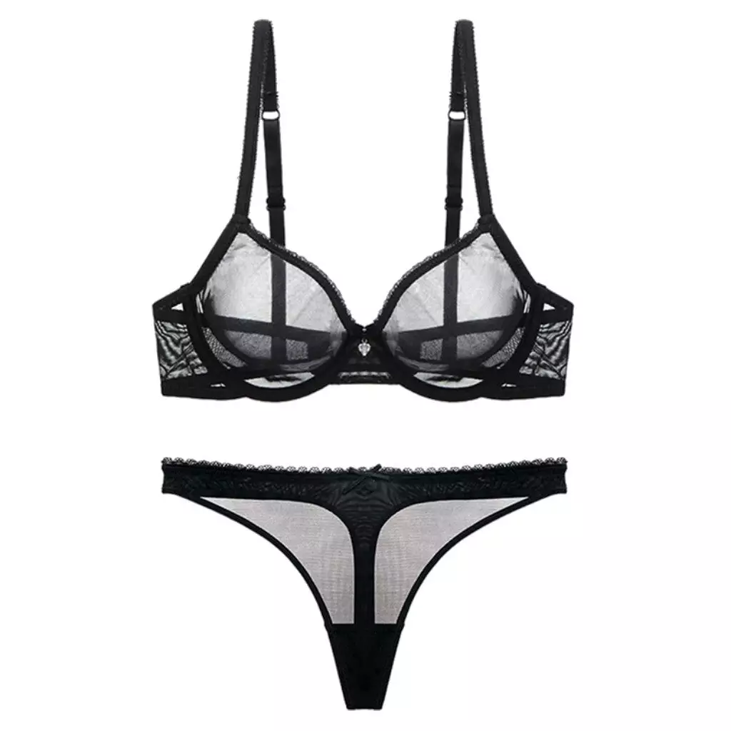 Komplet bielizny transparentnej z kokardą na romantyczny wieczór Kadriye