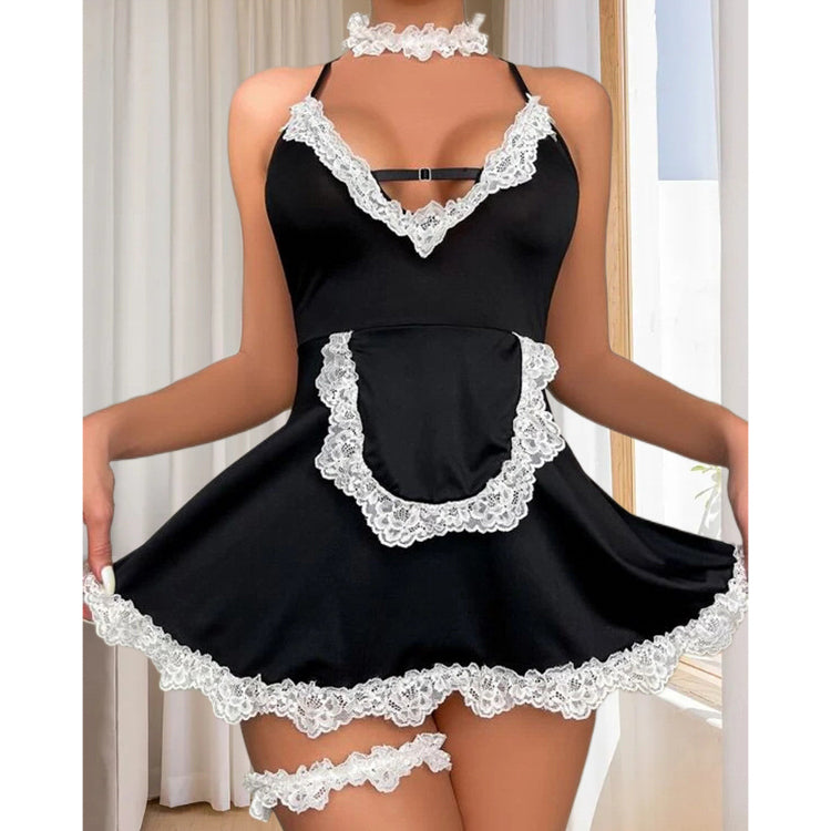 Strój pokojówki z koronkami na tematyczne imprezy Thekla