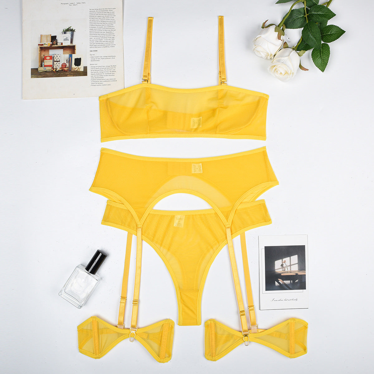 Zestaw bielizny z siateczki elegancki i trwały Shani