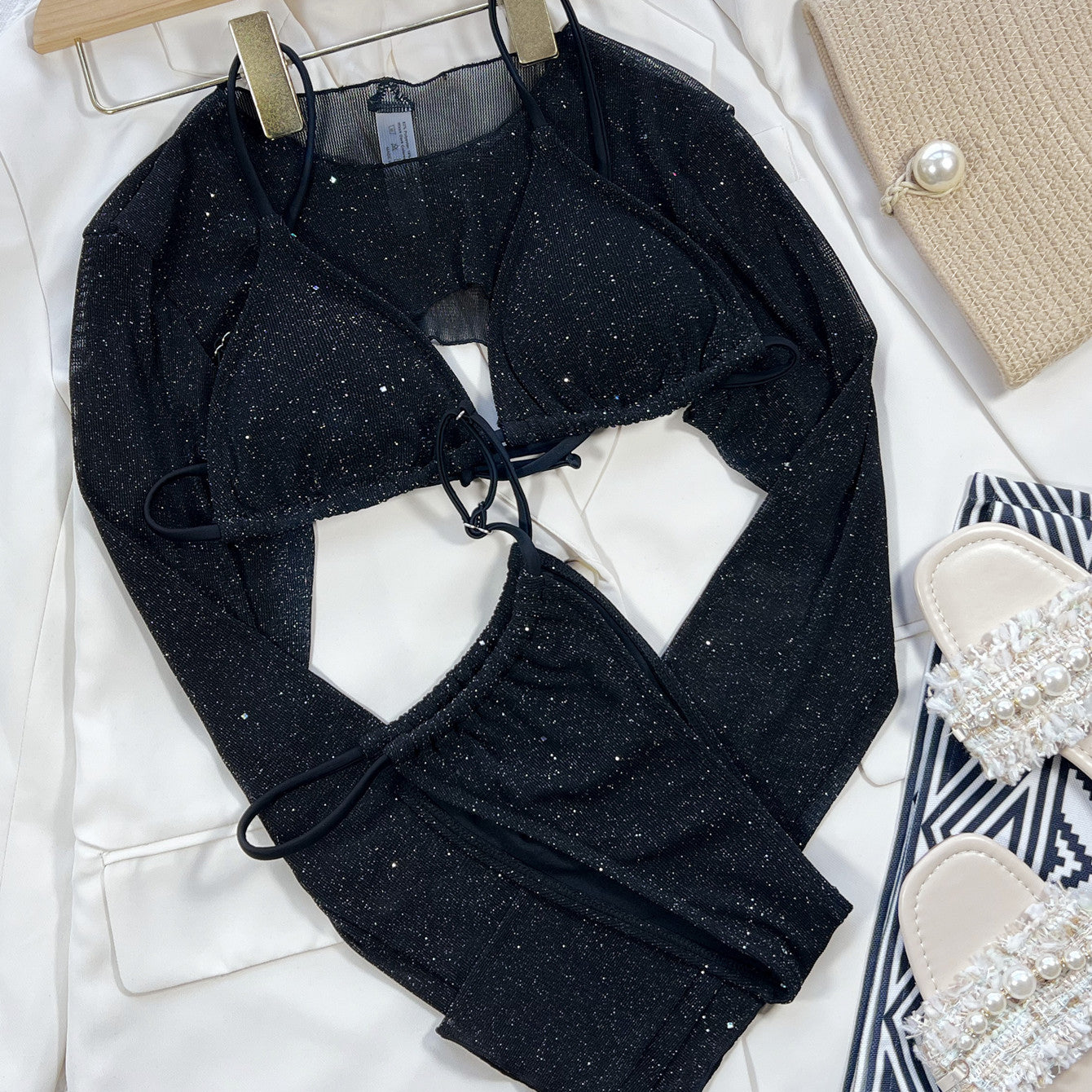 Dwuczęściowy strój kąpielowy z topem na plażę lub basen Morfydd