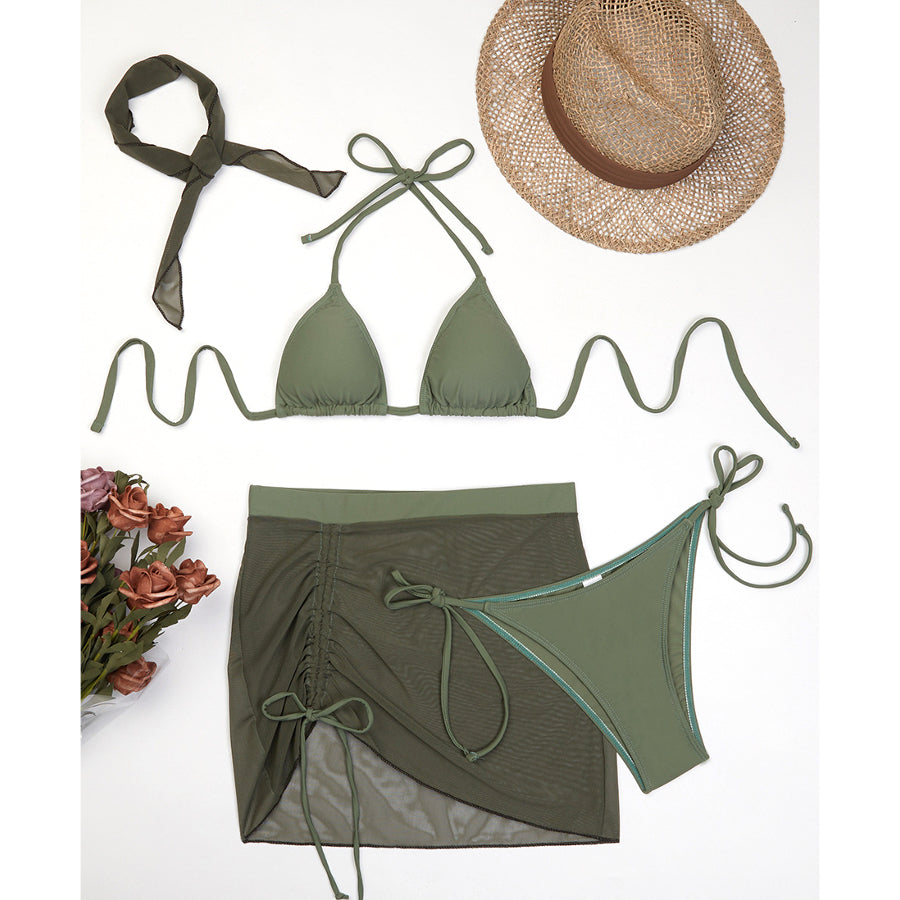 Bikini z pareo na plażę i basen regulowane lekkie Ileen
