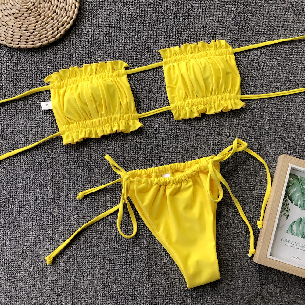 Bikini bandeau z regulowanymi ramiączkami na lato Jozien