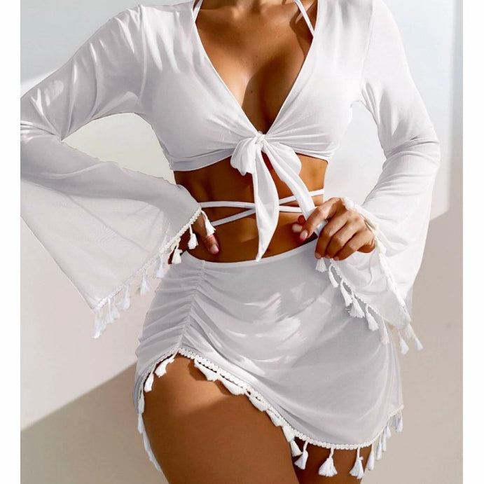 Komplet bikini z pareo i wielofunkcyjnym topem na plażę Maili