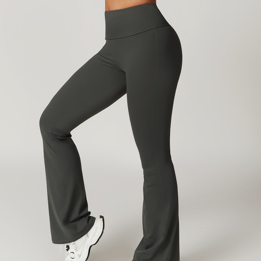 Spodnie treningowe z elastycznego materiału z wysokim stanem Oksun