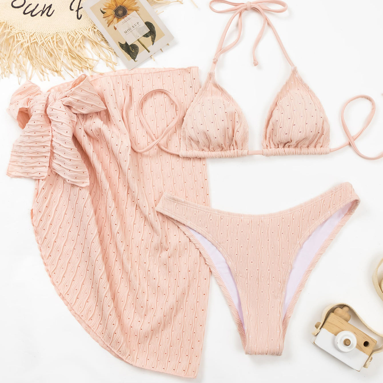 Strój kąpielowy prążkowany na plażę i basen Jerry