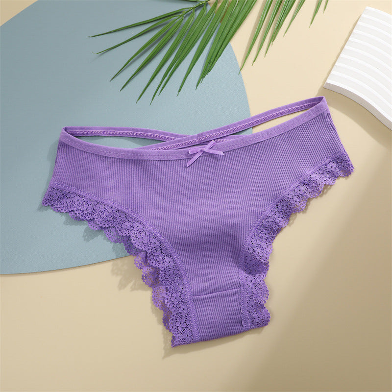 Figi z paseczkami i koronką na co dzień i okazje Vladena