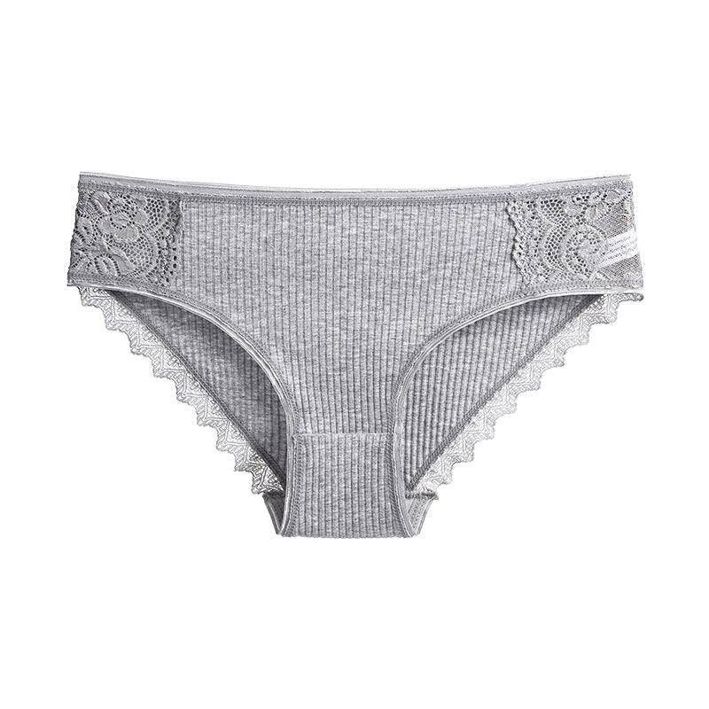 Figi prążkowane z koronką na co dzień i okazje Asja