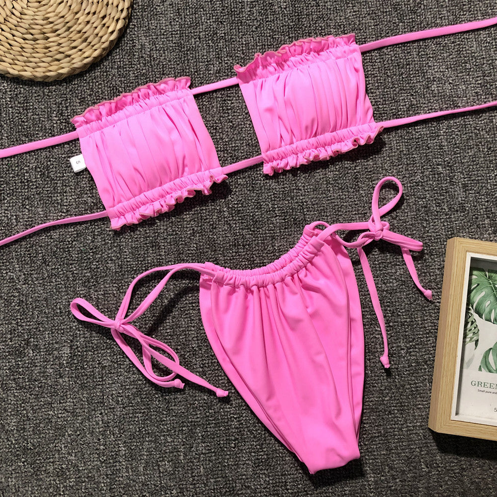 Bikini bandeau z regulowanymi ramiączkami na lato Jozien
