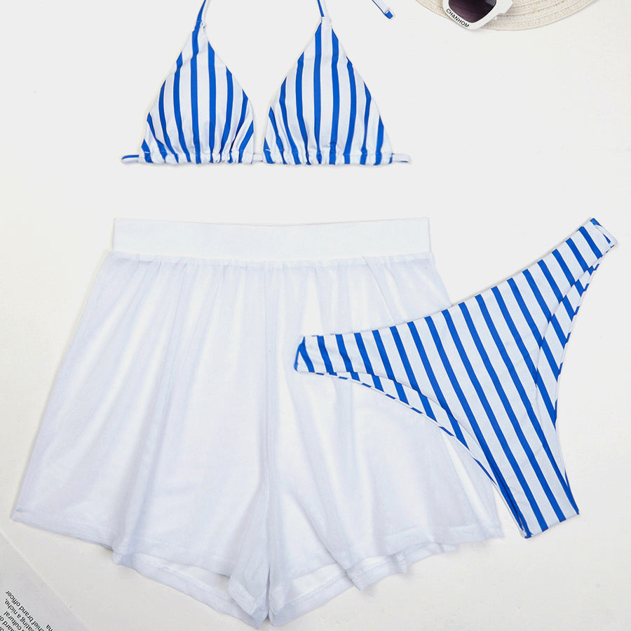 Bikini z wiązaniem i szortami na lato Cannelle