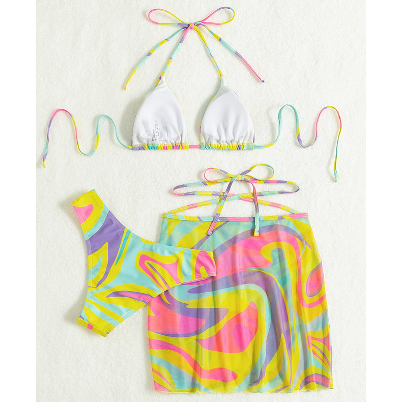 Bikini trzyczęściowe na plażę z elastycznego materiału Evely