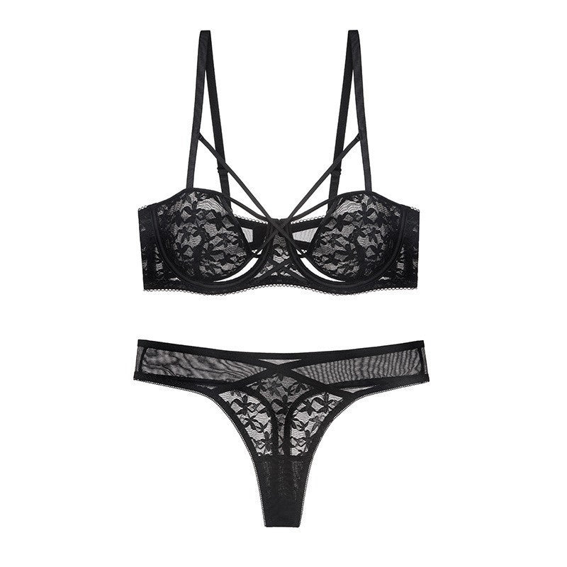 Komplet bielizny koronkowej ze strapsami regulowanymi Behjat