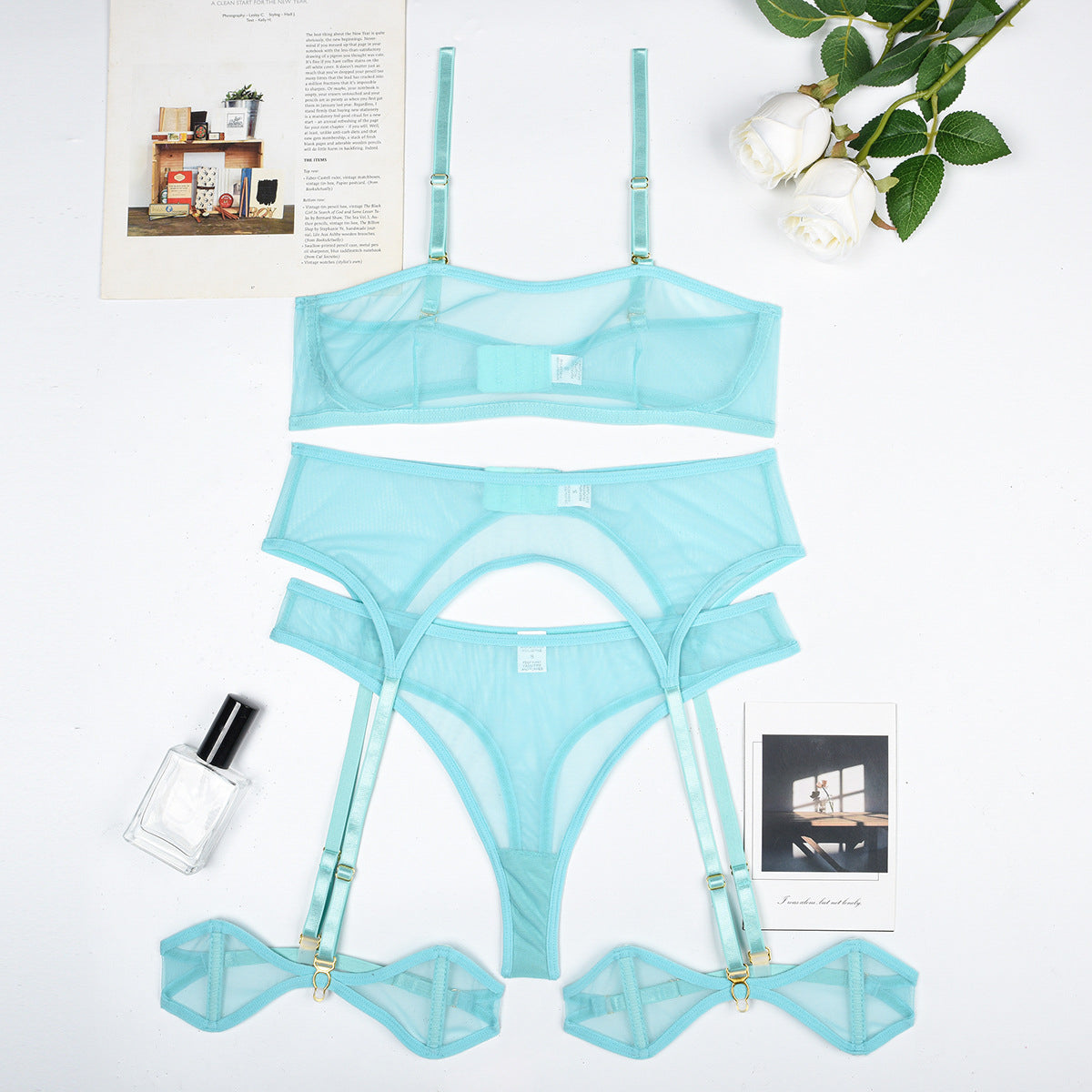 Zestaw bielizny z siateczki elegancki i trwały Shani