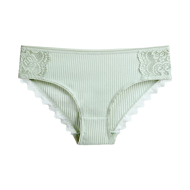 Figi prążkowane z koronką na co dzień i okazje Asja