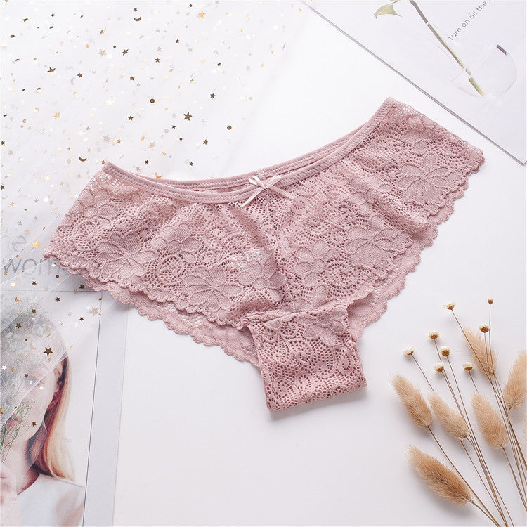 Koronkowe majtki brazylijskie z kokardką Boksoon