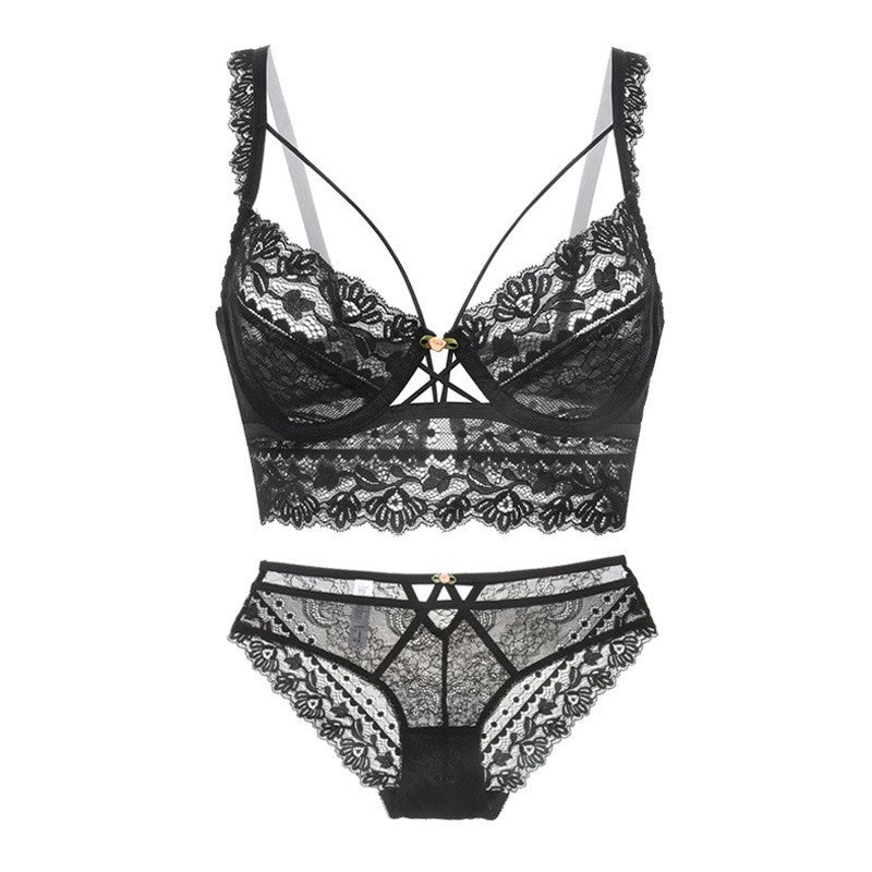 Koronkowy komplet bielizny z figami na specjalne okazje Caitlin