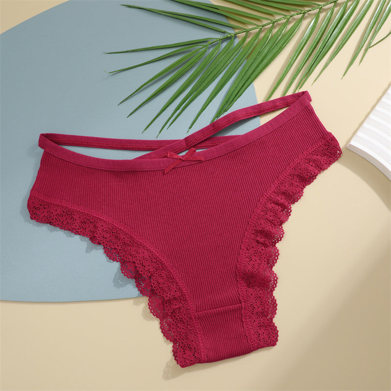 Figi z paseczkami i koronką na co dzień i okazje Vladena