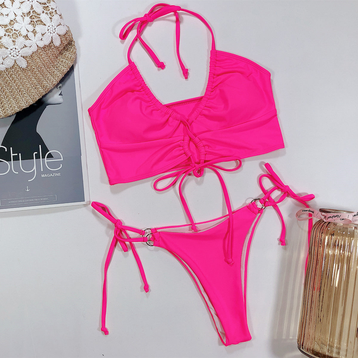 Bikini z usztywnianym topem i praktycznym dołem na plażę Pompilia