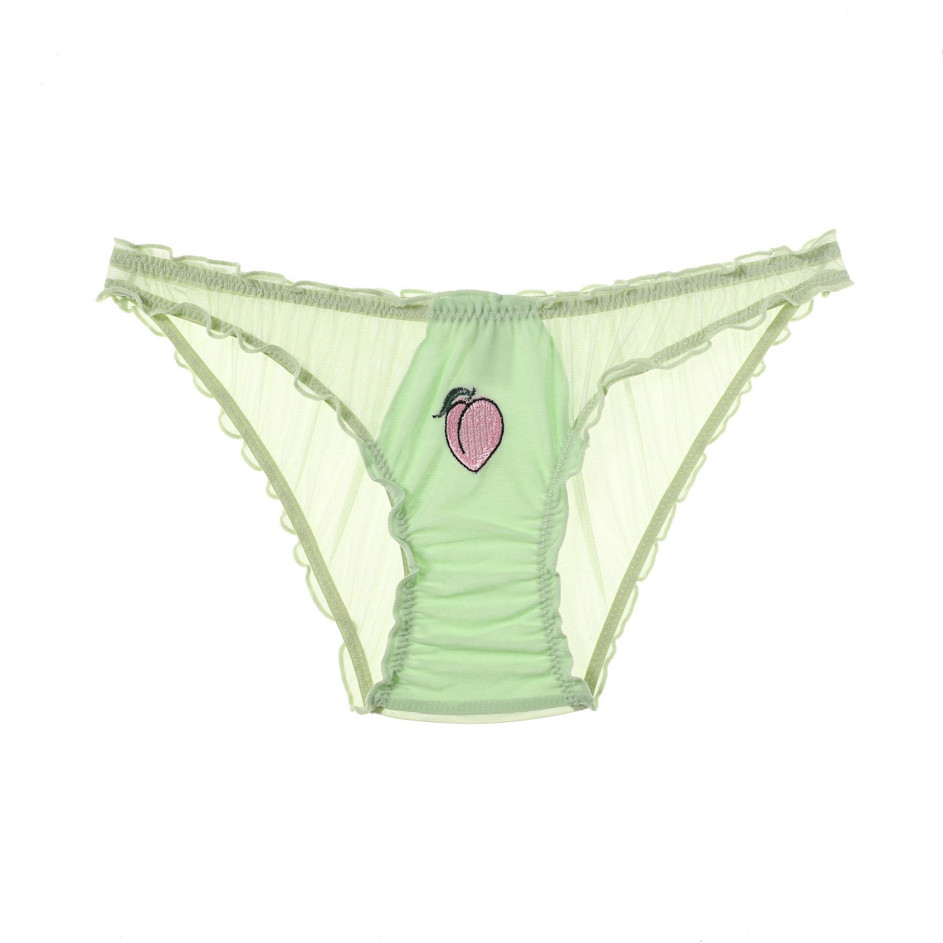 Figi z haftem owocowym z delikatnego materiału Anjana