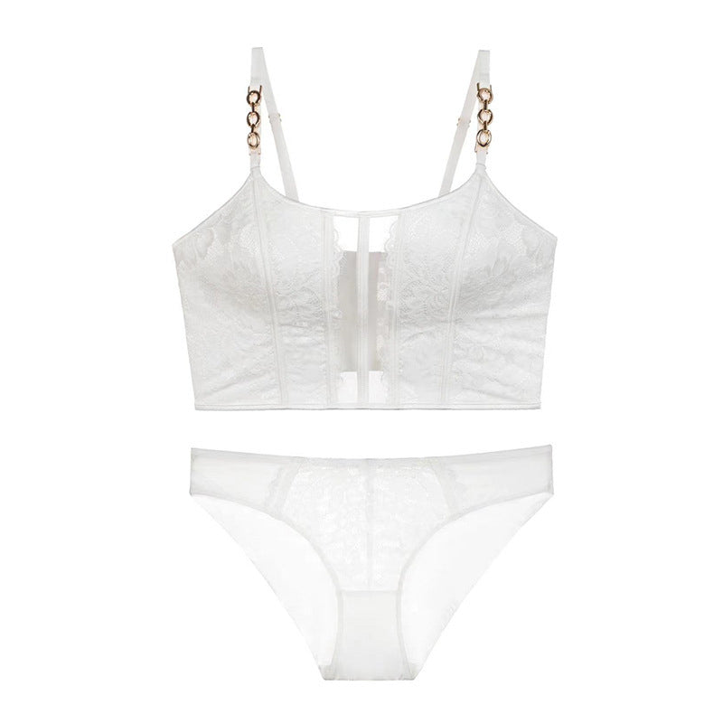 Komplet bielizny z biustonoszem push-up koronkowy detal Gabi