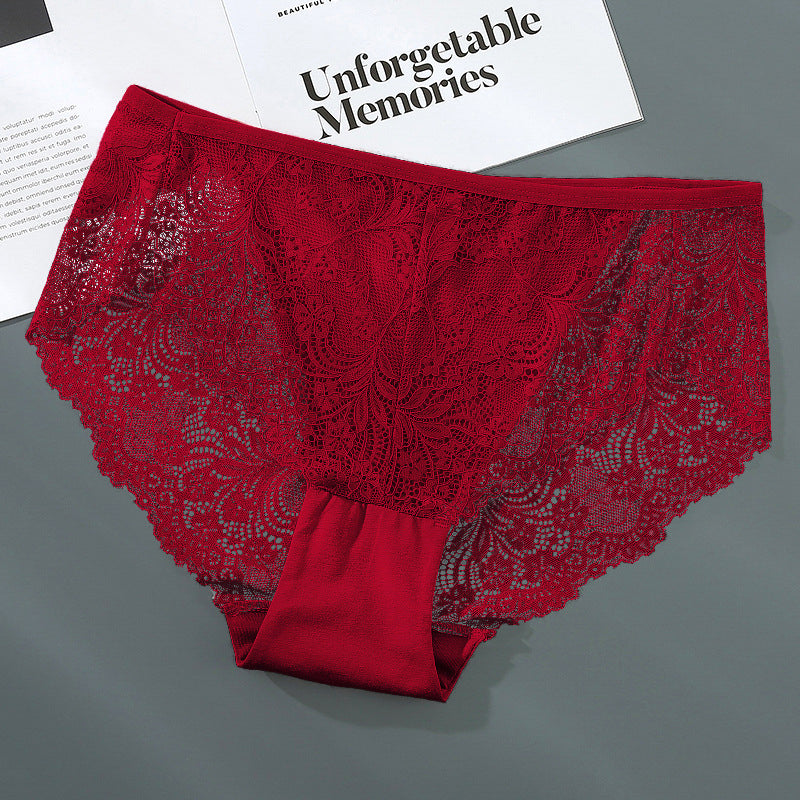 Majtki bezszwowe z koronką średni stan eleganckie codzienne Saimira