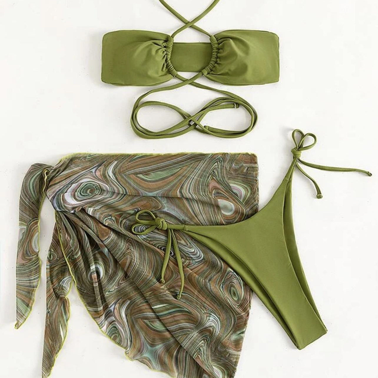 Strój kąpielowy dwuczęściowy z pareo na plażę Miraldine