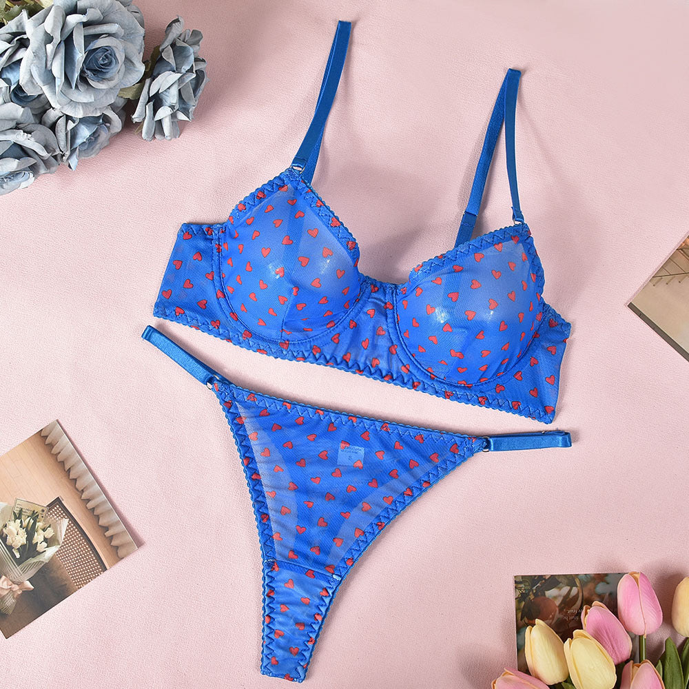 Komplet bielizny z serduszkami z delikatnego materiału Joan