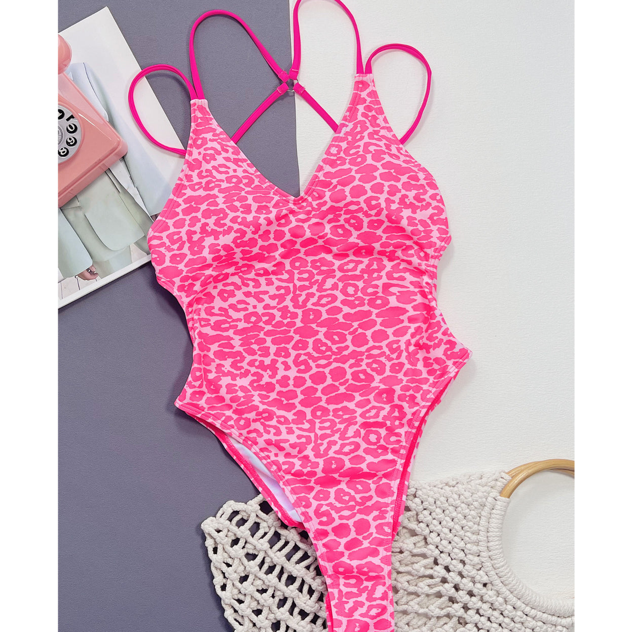 Kostium kąpielowy bikini ze strapsami na plecy plażowy Suanne