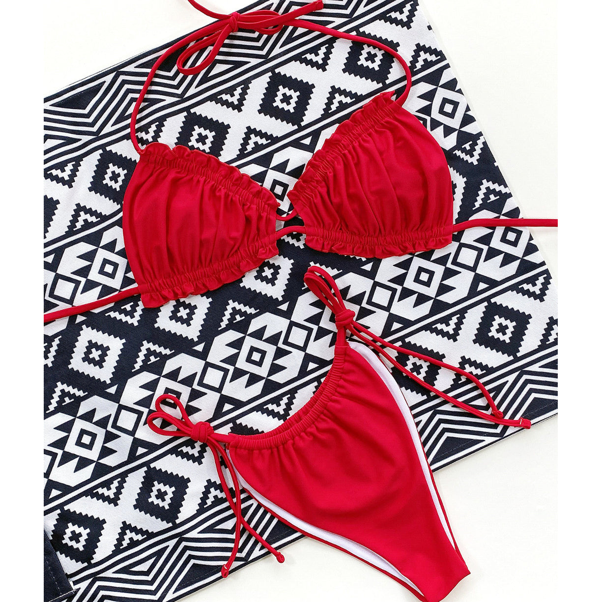 Bikini wiązane na szyi z regulacją na plażę i basen Greti