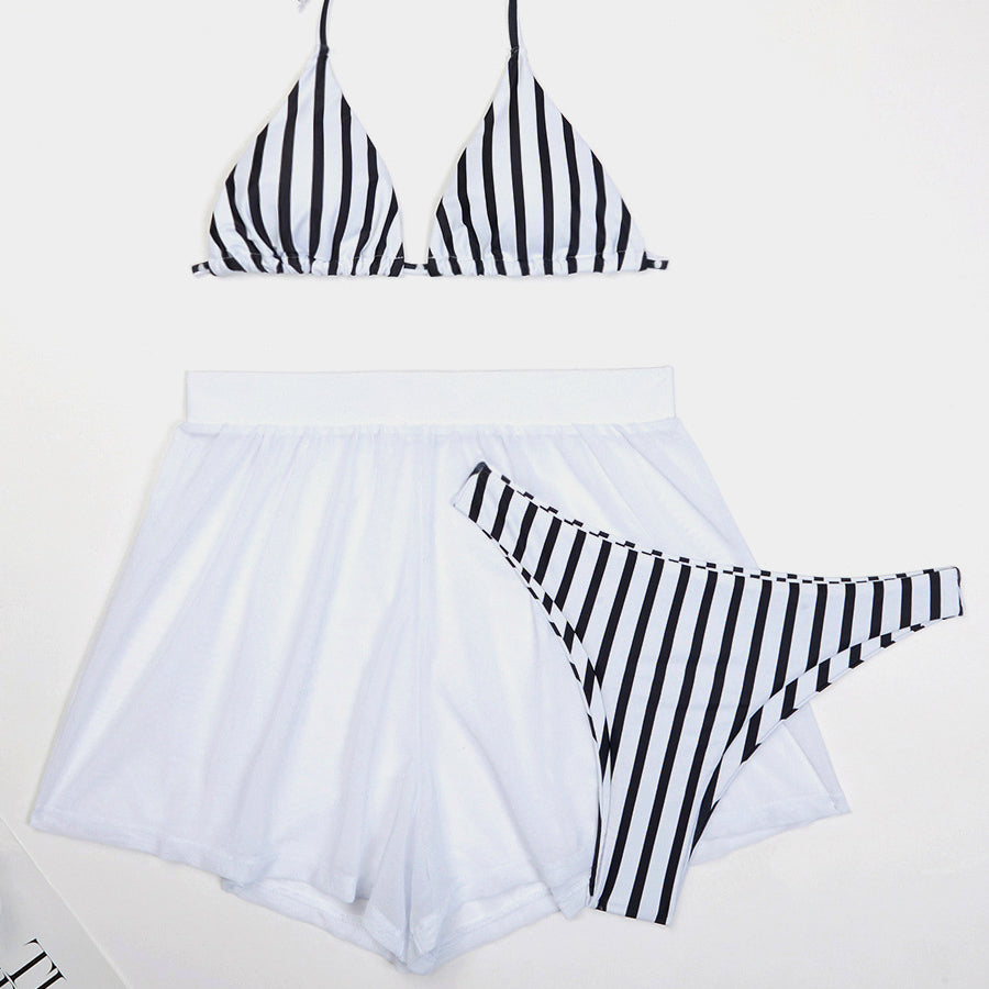 Bikini z wiązaniem i szortami na lato Cannelle