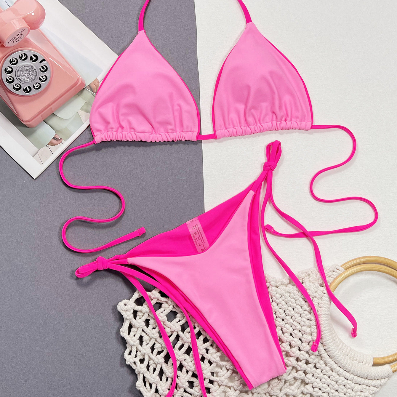 Bikini plażowe z regulowanymi sznureczkami Fawn