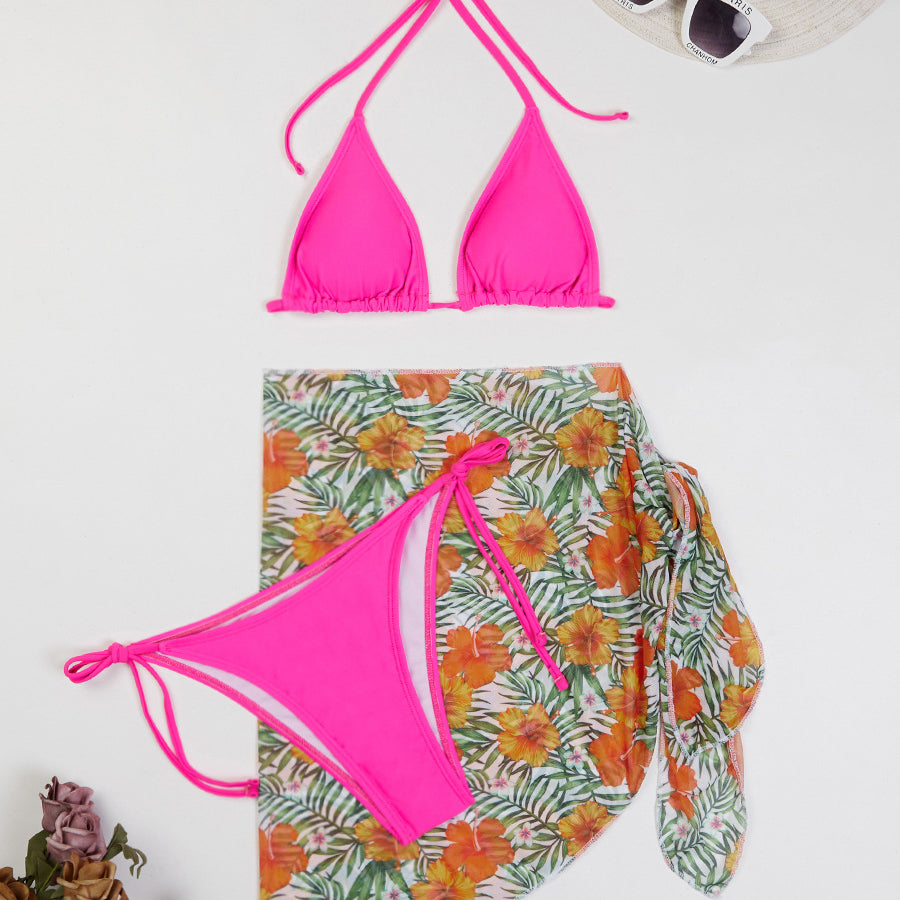 Zestaw bikini z pareo na plażę i basen Paca